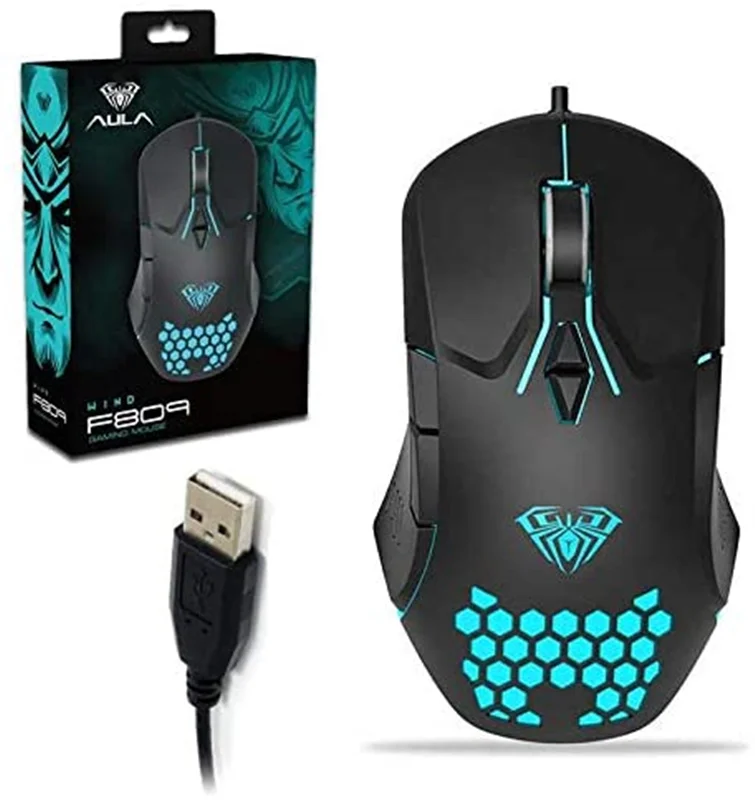 ماوس مخصوص بازی AULA Wind F809 ( 7 روز گارانتی تعویض )